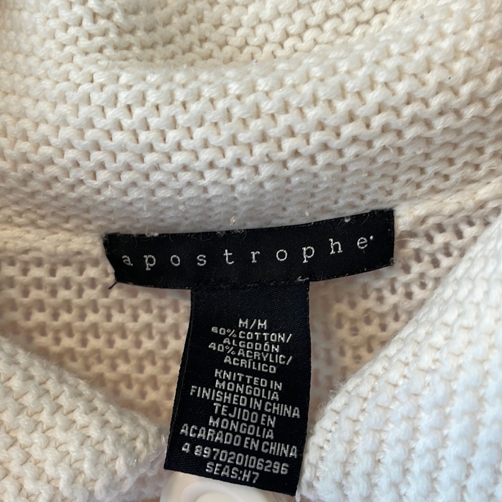 Apostrophe Brand Ladies 3/4 Sleeve Seed Stitch Cream Cardigan - Picture 3 of 4